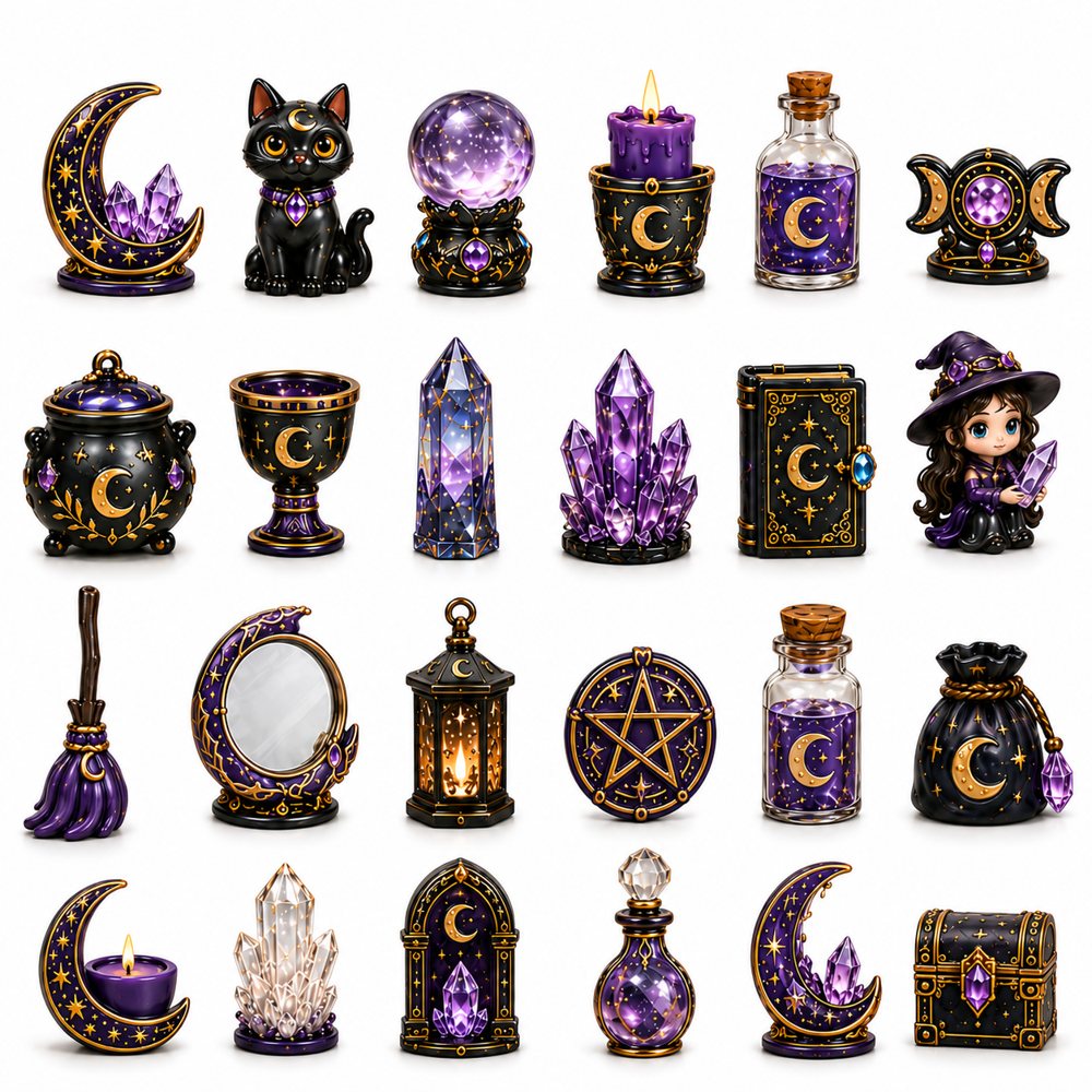 Mystisk kristalladventskalender, 24 charm (platshållarbild)